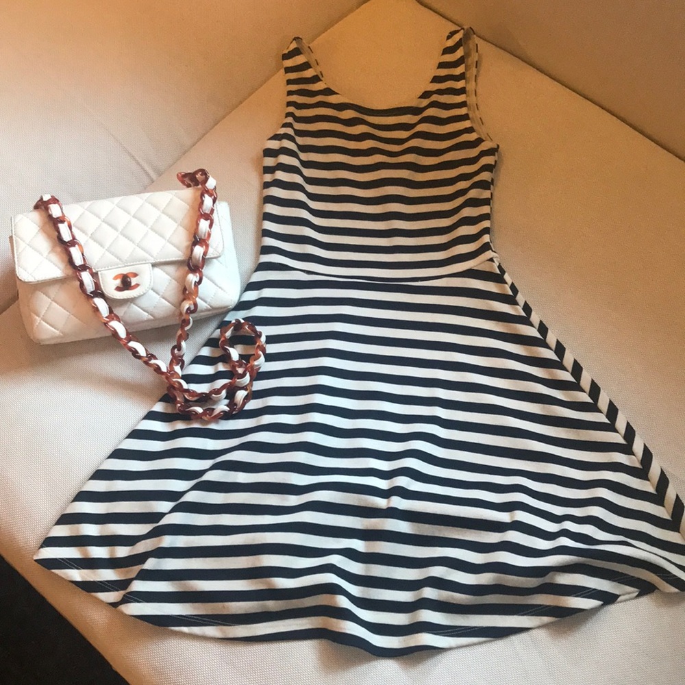 Striped navy dress
